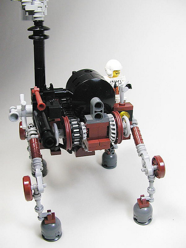 Illustration for article titled Steampunk LEGO Jabba Barge, Slave I and Other Amazing Steam Wars Models